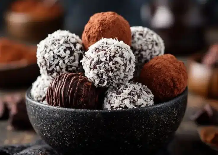 Delicious homemade Christmas chocolate truffles for festive celebrations