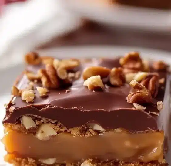 Delicious classic Christmas toffee dessert in festive holiday setting