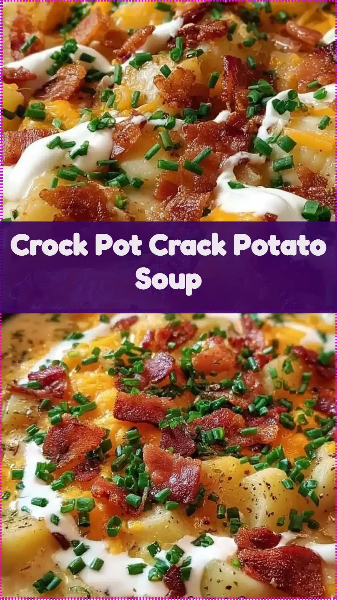 Delicious Crock Pot Crack Potato Soup served in a bowl with toppings