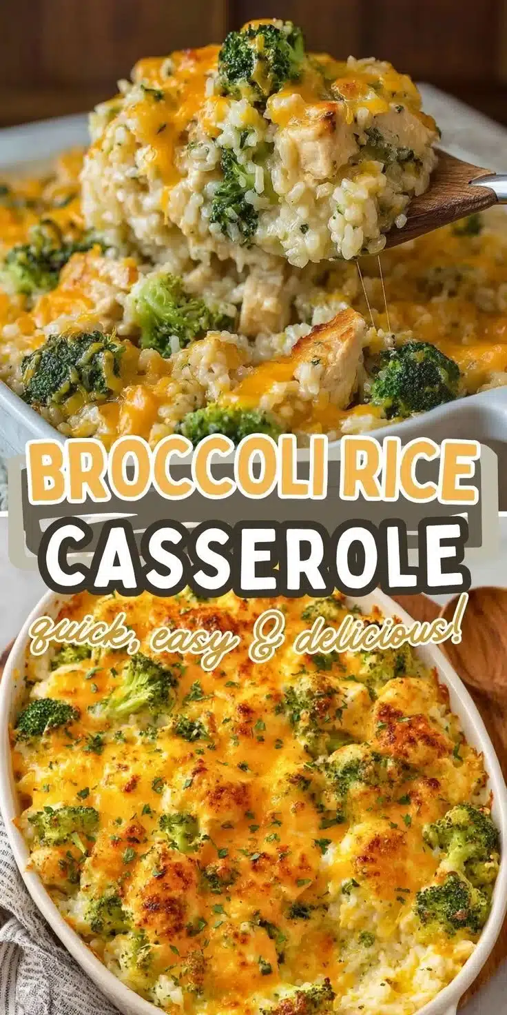 Creamy broccoli rice casserole topped with crispy breadcrumbs and cheese